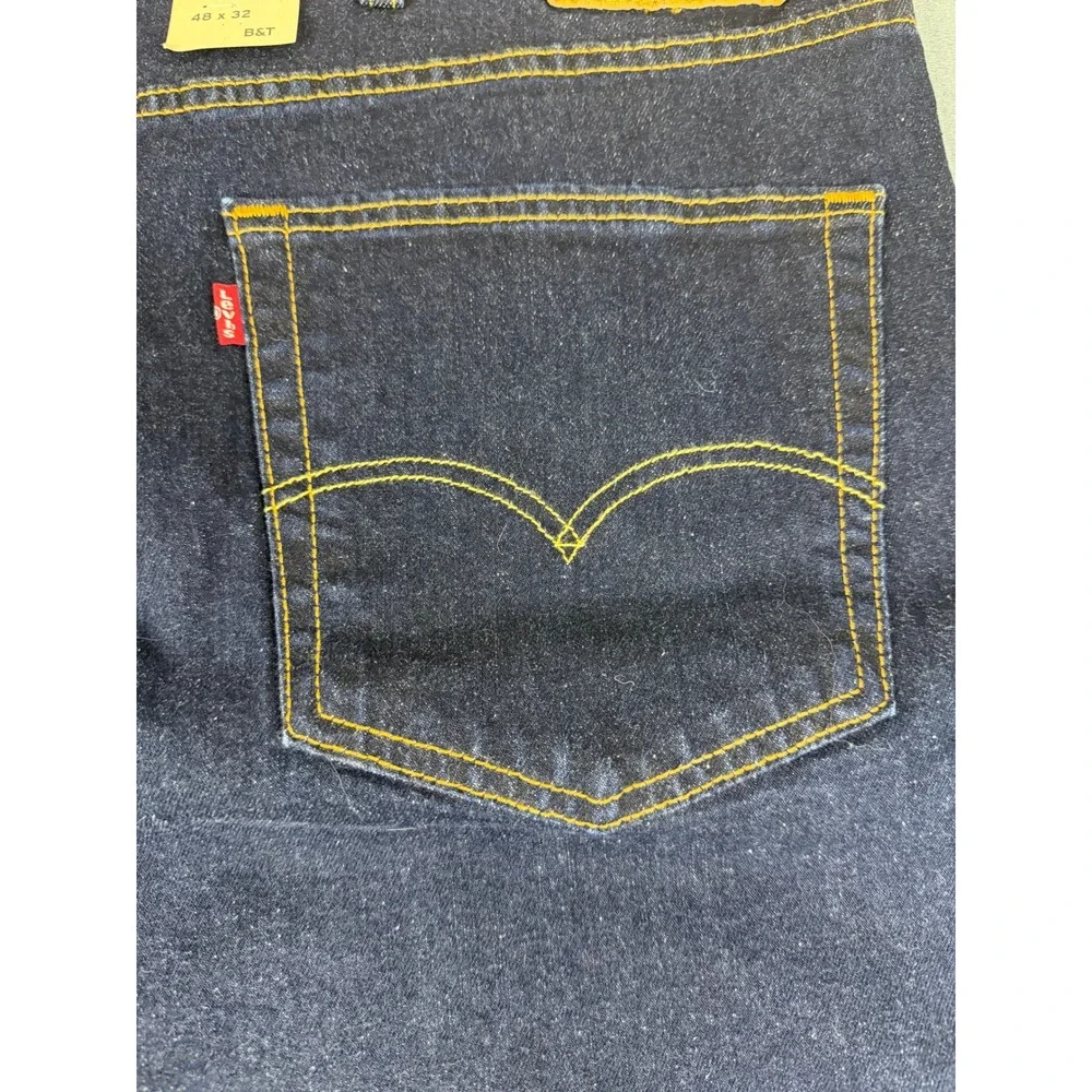 Levi's 550 Relaxed Fit Jeans Mens 48x32 Dark Blue Big & Tall Stretch Tapered Leg